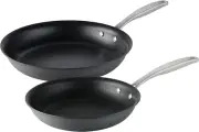 Hard Anodized Non Stick 2-Pack Frying Pans, 10 and 12-Inch Skillet Set with Rein