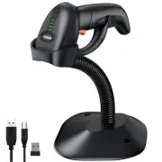 Bluetooth Wireless Barcode Scanner with Auto-Sensing Stand,Putting on Stand t...