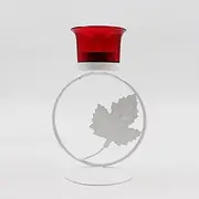 [Hosley] Metal Red Glass Tealight Candle Holder Tealight Candle Holder with Glass Holder Perfect for Home Decor, Birthday, Wedding, Tabletop 1-Cup Centrepiece Pack of 1,With Pack of 1 Tealights (White)