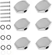 Yardwe 6 Sets Tuner Handle Tuners Small Guitar Fully Open Tuning Pegs Classical Guitar Tuning Pegs Handle Silver Metal
