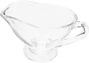 MOLUCKFU Elegant Glass Sauce Pitcher Gravy Serving Boat for Condiments Dressings for Dining Tables Housewarming
