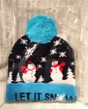 Festive Light Up LED Let It Snow Hat, with 3 Different Flash Modes