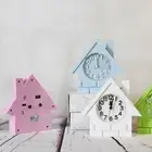 Alarm Analog Clock Decorative Hut Shape Bedside Non-ticking Alarm Clock Compact