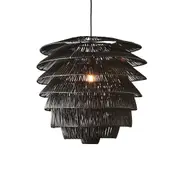 Saba Rattan 1 Light Pendant Black - ELDOM001BLK