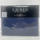 New Ralph Lauren Sloane Cotton Percale California King Fitted Sheet & Cases Navy