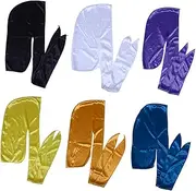 [ANDRESLAD] 6 Pack Pirate Hat Wide Strip Silky Headwrap Cap in Sturdy Polyester for Cycling