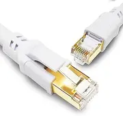 Yauhody CAT 8 Ethernet Cable 0.5m, High Speed 40Gbps 2000MHz 26AWG Internet Network LAN Cable with Gold Plated RJ45 Connector for Router, Modem, PC, Switches, Hub, Laptop, Gaming, Xbox (0.5m/White)