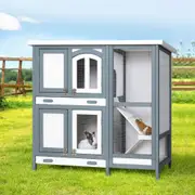 Rabbit Hutch Large Chicken Coop Wooden House Run Cage Pet Bunny Guinea Pig