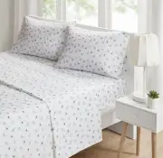 Ultra Soft Wrinkle Free Printed Sheet Set Novelty Grey Llamas New