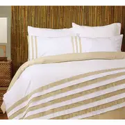 Turin White Linen Quilt Cover Set (Queen, King)