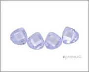 6 CZ Cubic Zirconia Flat Pear Briolette Beads 8x8mm Lavender #64609