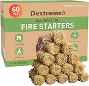 Dextreme Fire Starters 32 pcs | Natural Tumbleweeds Firestarters for BBQ, Campfires, Fireplace, Charcoal, Wood Stove, Fire Pit, Chimney, Pizza Oven and Smokers | All Weather, Odorless, Non Toxic for Indoor/Outdoor Use (32 pcs)