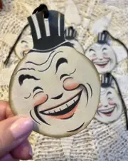 Moon Man in Top Hat, Retro, Linen Cardstock ~ Hang Tags Set Of 6
