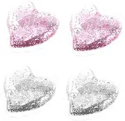 minkissy 4pcs Heart-shaped Eye Gel Pads Cooling Eye Pads for Dark Circles Reusable Ice Packs for