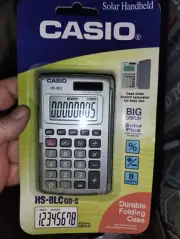Vintage Casio HS-8LC Credit Card Sized Calculator Factory Sealed Folding Case
