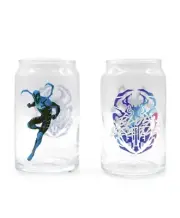 Brand New Authentic DC COMICS Blue Beetle Set Of 2 Can-Shaped Drinking Glasses