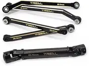 TREAL Brass Extended Rear Suspension Links Kit (+12mm) & Rear Center Drive Shaft Stretch Kit for FMS FCX24