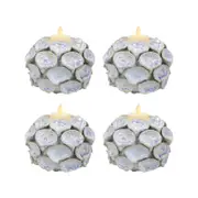 4PK Ceramic 11cm Pillar/Tealight Holder Succulent Lagoon - Blue