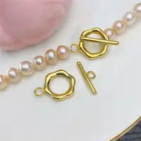 在飛比找ETMall東森購物網優惠-DIY真空鍍18k金不易掉色珍珠項鏈