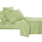 Green Bamboo Blend Cooling Flat Fitted Sheet Set