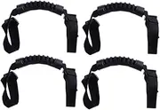 4pcs Roll Roof Handle Buck Knob Vehicle Grab Handle Tailgate Gladiator Bar Latch Auto Interior Armrest Armrest Tape Passenger Inset Grab Handles Grips Kit Black Pp