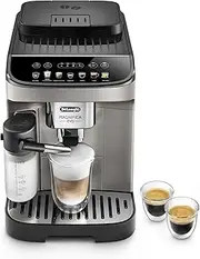 De'Longhi Magnifica Evo, Fully Automatic Coffee Machine, Compact Size, LatteCrema System, 7 Recipes, Coloured Display, ECAM290.​83.​TB, Titanium Black