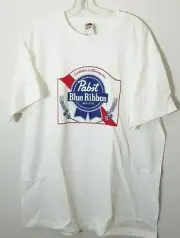 Pabst Blue Ribbon Beer Fruit of The Loom T-Shirt X-L White Short Sleeve