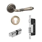 Zanda Balmain Lever Handle Entrance Set 70mm (Key/Turn) Vintage Pewter 9423.4.VP