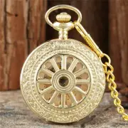 Retro Mens Mechanical Pocket Watch with Fob Chain Hollow Skeleton Dial Hand Wind