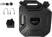 5L Liters Black Fuel Tank Can Car Motorcycle Spare Petrol Oil Tank Backup Jerrycan Fuel- Canister with Lock & Key