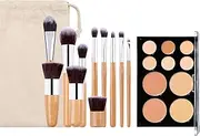 Cream Color Corrector, Concealer Palette Contour Palette Moisture Waterproof Long-Lasting Concealer Cream & Makeup Brush Set Contour Concearler Palette Contouring Face Make Up for Women Girls