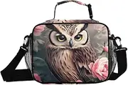 Owl Penoy Closeup Insulated Lunch Box for Women Men - Ideal for Work, Picnics - Includes Adjustable Shoulder Strap