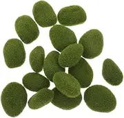 MINAOLULUS 1Bag Artificial Moss Stones Decorative Faux Rocks for Terrarium and Micro Landscape DIY Crafting Safe Material for Home Office Desktop Decoration