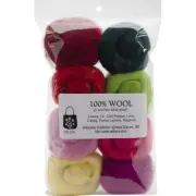Wistyria Editions Wool Roving 12" .25oz 8/Pkg-Zinnias (Pack of 1)