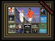 ROGER FEDERER & ROD LAVER LIMITED EDITION DUAL SIGNED & FRAMED MEMORABILIA