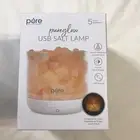 USB Salt Lamp Pureglow 5 Level Dimmer Authentic Pink Himalayan Salt Rocks