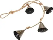 Decorative Witches Bell Charm Handmade Door Chimes with Jute Rustic Seasonal Hanging Bells for Halloween Christmas Unique Door Decor for Home Security Festive Ambiance