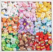 100 Pieces Super Cute Slime Charms, Cute Slime Charms Mixed Set, Candy Resin Flatback, Animals 3D Nail Decoration for DIY Craft Making, Scrapbooking, Mobile Phone Case, Jewellery Making, Hair Clip