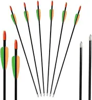 TOPARCHERY Fiberglass Arrows Archery 28 Inch Target Shooting Practice Safetyglass, Suitable for Youth Children Woman Beginner, for Recuve Bow (6 pcs)