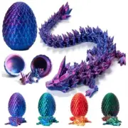 3D Printed Dragon in Egg Crystal Dragon Full Articulated Dragon Colourful Decor