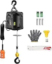 VEVOR 2-in-1 Electric Hoist Winch, 500 kg Lifting Capacity, 1500W Portable Power Winch Crane, 7 m Lifting Height, 4 m/min with Wired Remote Control, for Garage, Warehouse, Factory Lifting & Towing