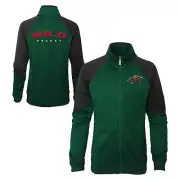 Outerstuff Minnesota Wild NHL Girls Youth (7-16) Full Zip Face Off Jacket, Green