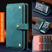 For iPhone 13 12 11 Pro Max XS SE 7 8 Plus Case Leather Wallet Cards Flip Cover