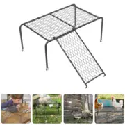 1 Set Metal Farmhouse Chicken Rack with Ladder Iron Chicken Feeding Platform