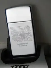 ZIPPO LIGHTER SLIM NIAGARA FALLS CANADA PLACE HARBOUR VANCOUVER BC MINTY ORG BOX