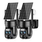 4K Solar Security Camera Wireless Outdoor, 2.4g & 5g WiFi, 360° PTZ Home Secu...