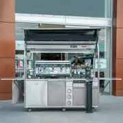 PRECISION LARGE LOCKABLE COFFEE CART PACKAGE WITH WEGA POLARIS TRON 3 GROUP DIP DKS-65