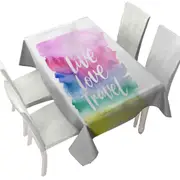 Positive Motto Colorful Pastel Live Love Travel Tablecloth