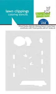 Lawn Clippings Coloring Stencils-I Heart Pandas Add-on