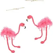 Kisangel 2pcs Interactive Marionette Flamingo Puppets Funny Figure Craft for Lightweight Safe Material for Performances Decorative Use Multi Scene Application